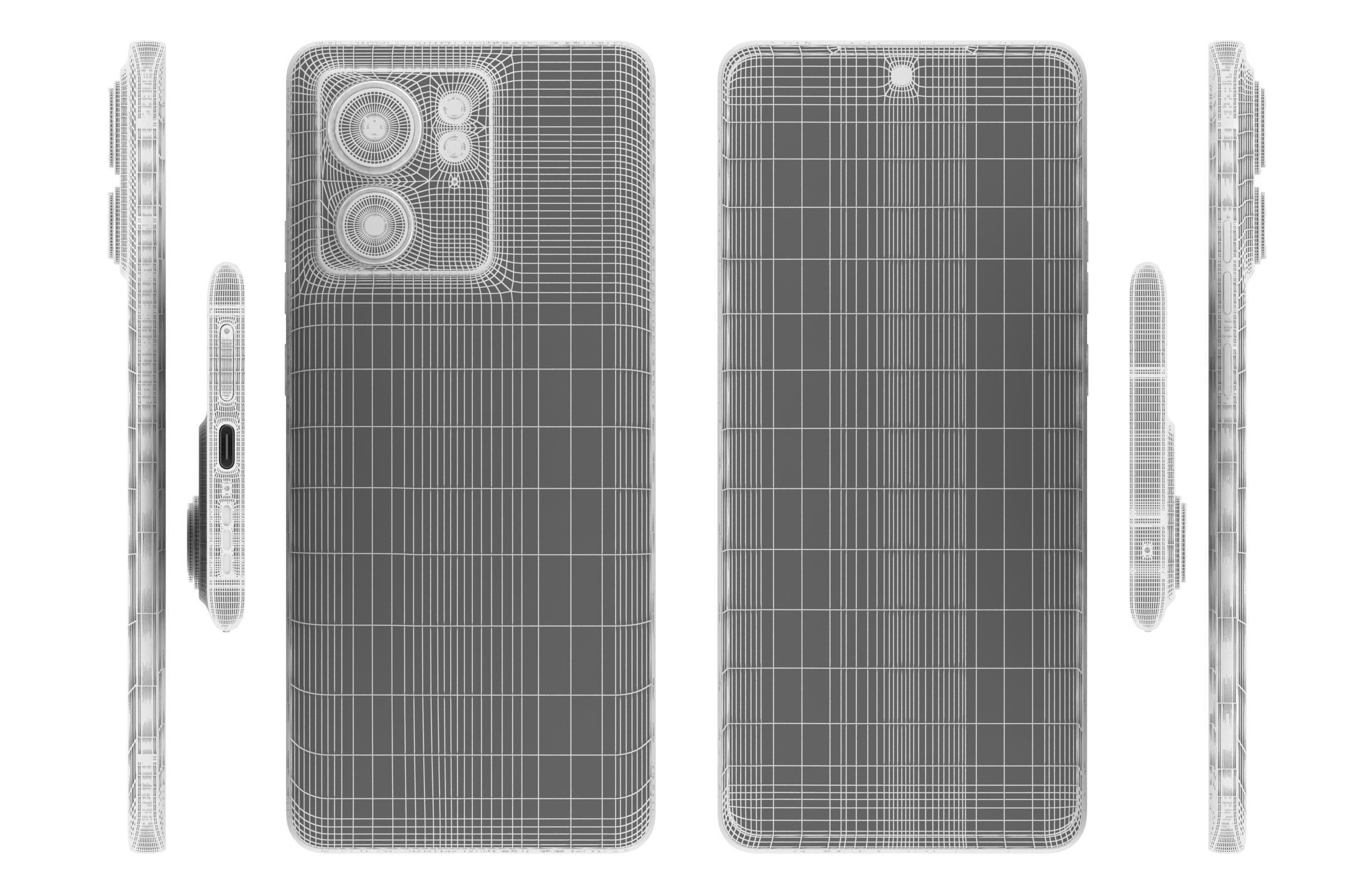 Motorola Edge 40 Blue Low-poly 3D model_17