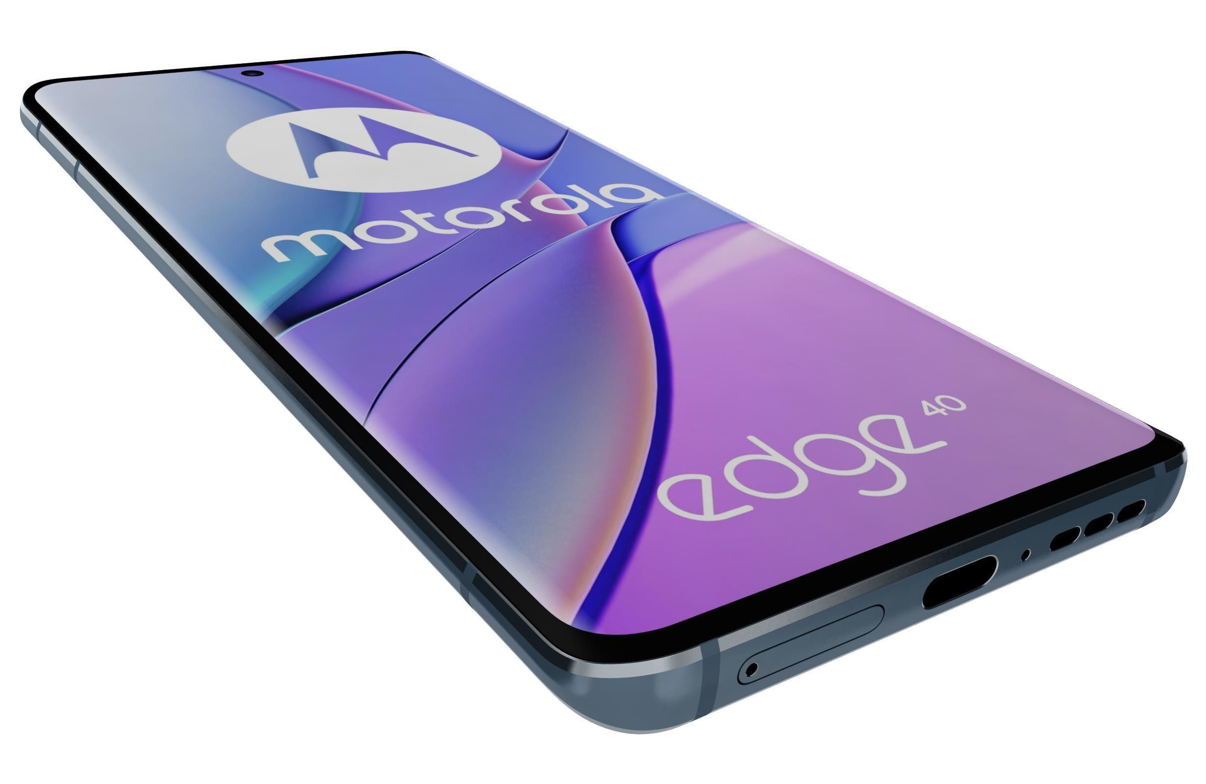 Motorola Edge 40 Blue Low-poly 3D model_12