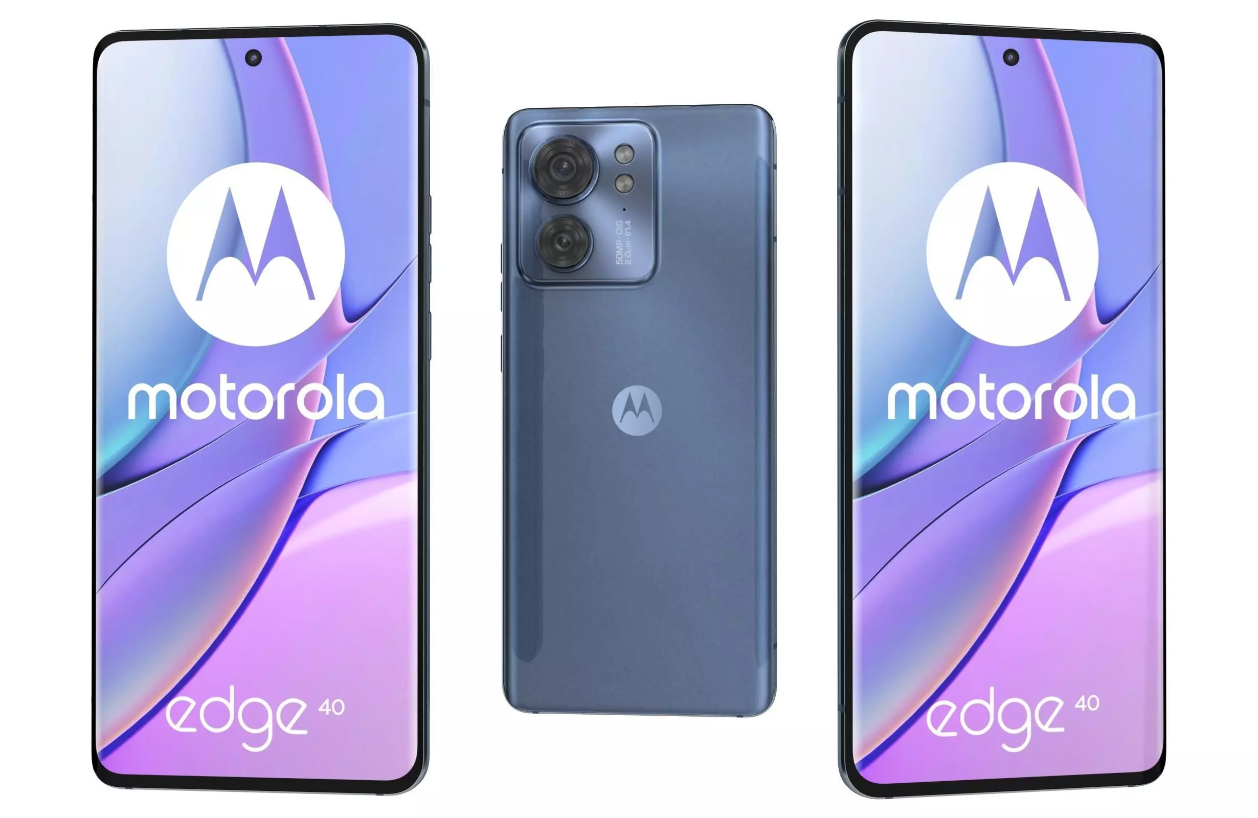 Motorola Edge 40 Blue Low-poly 3D model_0