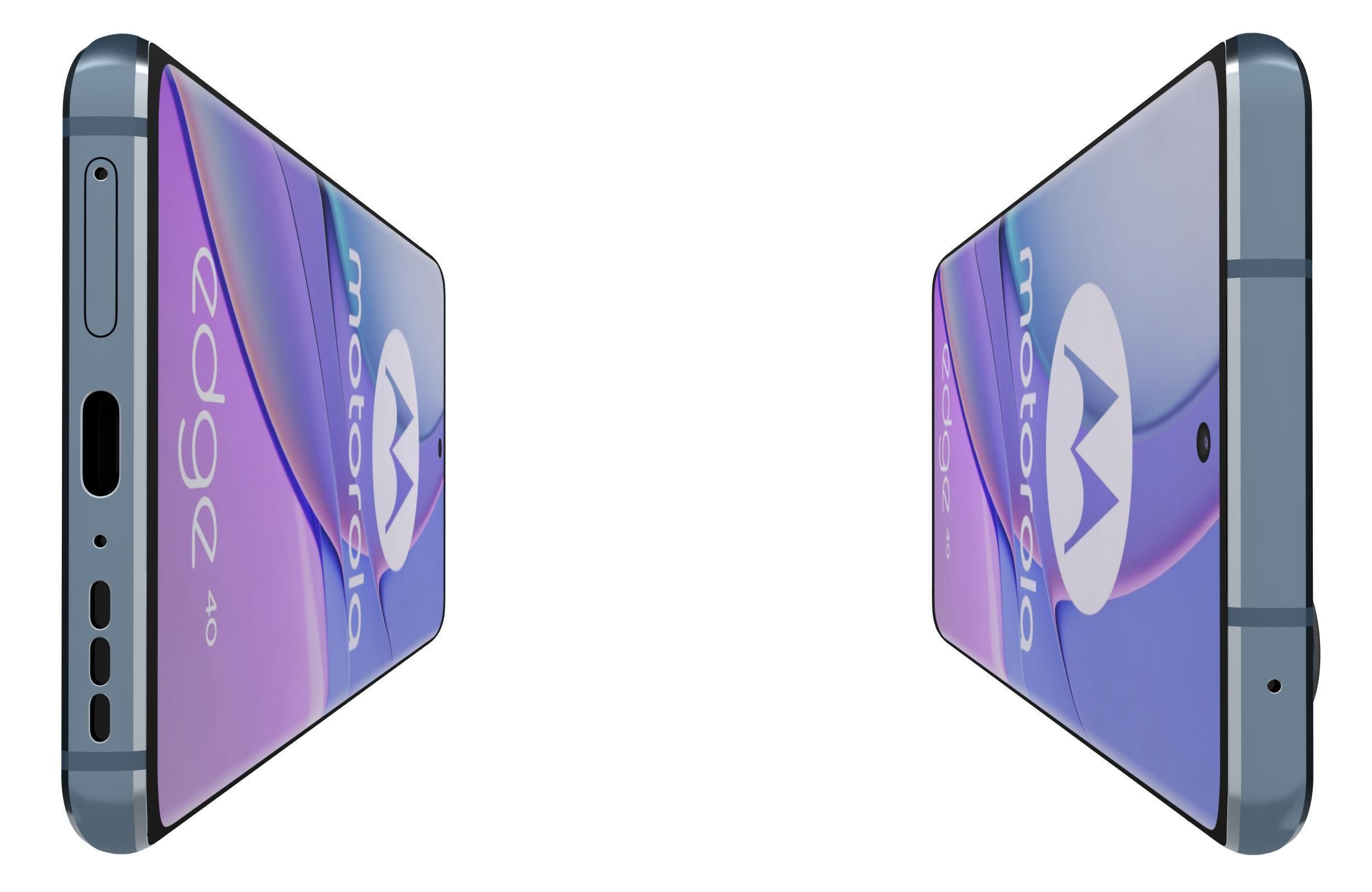Motorola Edge 40 Blue Low-poly 3D model_8