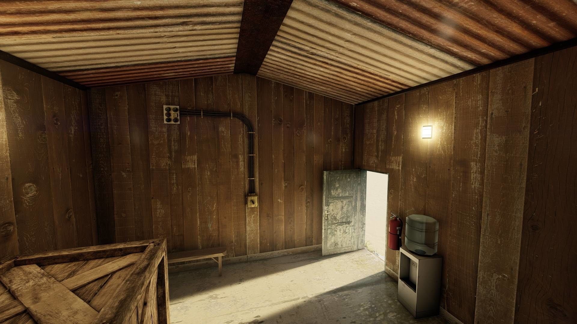 Large Barrack Low-poly 3D model_9