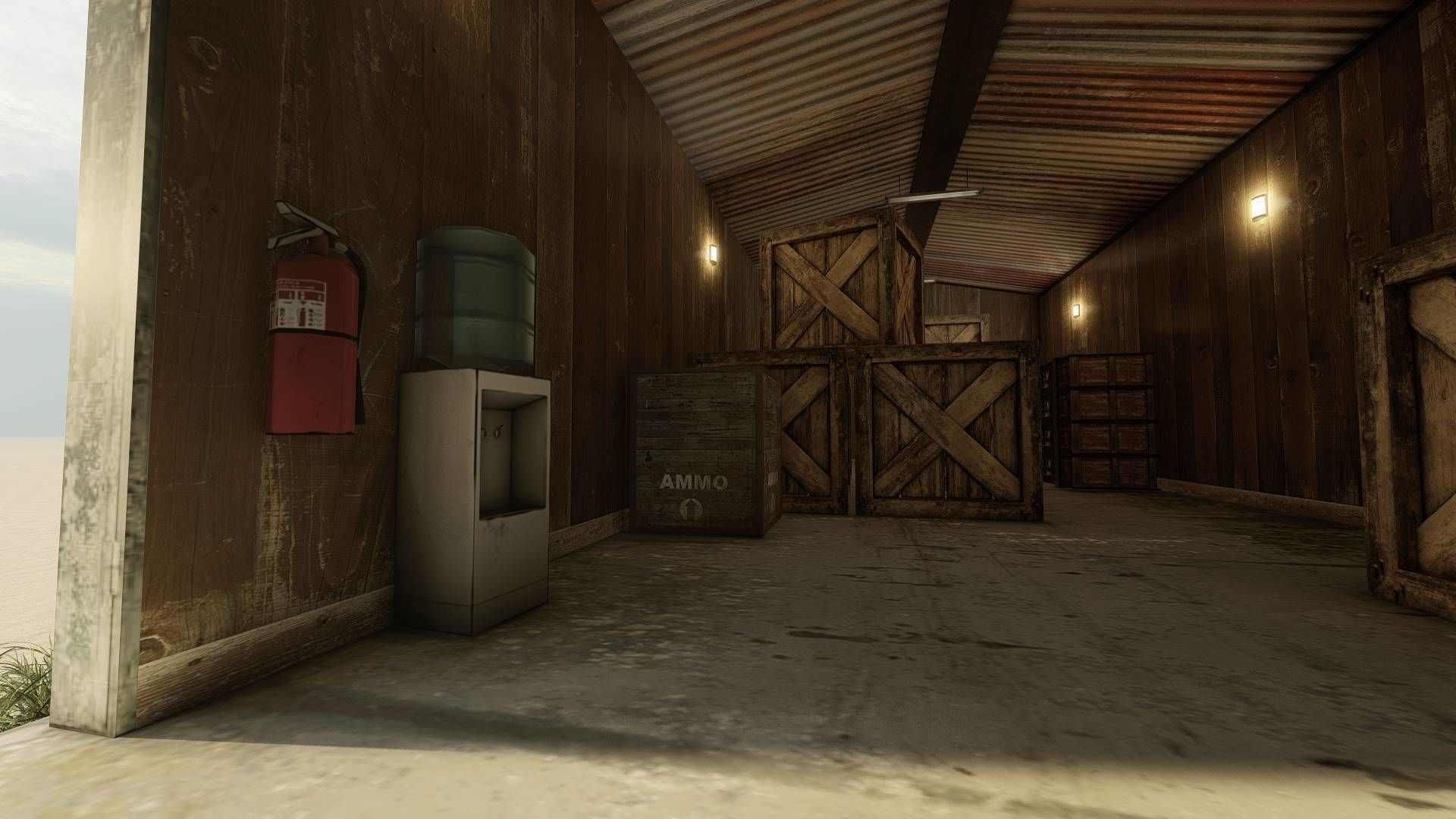 Large Barrack Low-poly 3D model_3