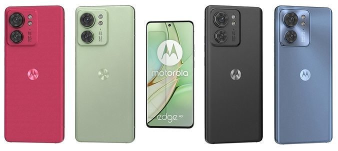 Motorola Edge 40 All Colors Low-poly 3D model