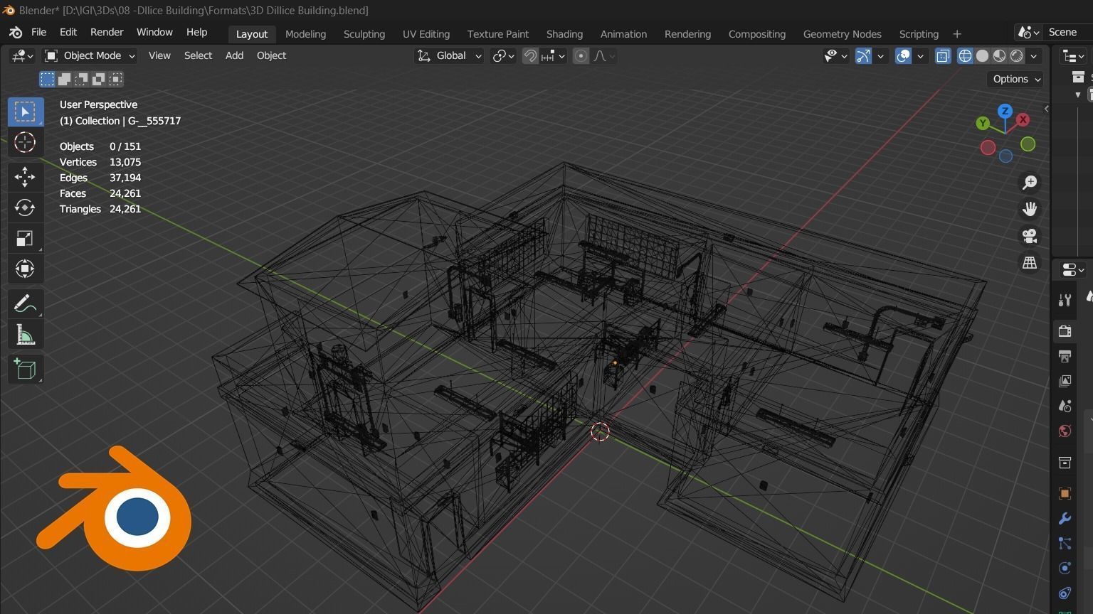 CCTV Building Low-poly 3D model_19