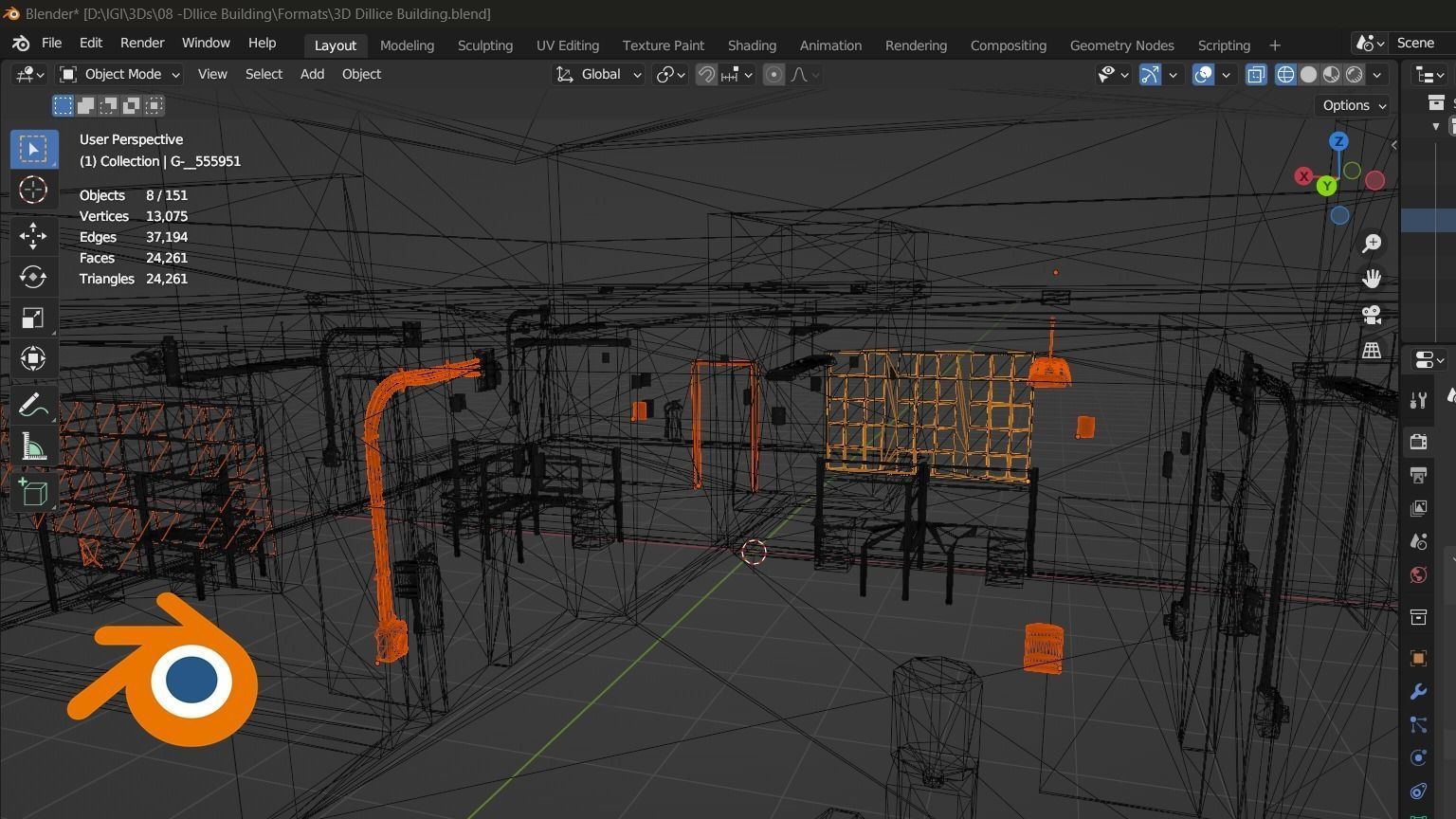 CCTV Building Low-poly 3D model_2