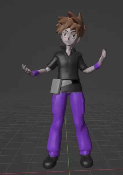 blue pokemon trainer 3D print model