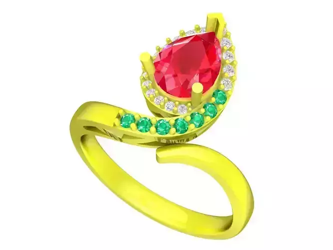 5213 Pear halo diamond engagement ring 