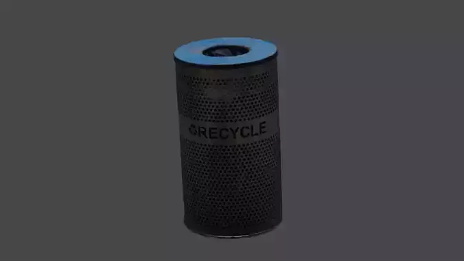 Rusty Recycle Trash Can Bin