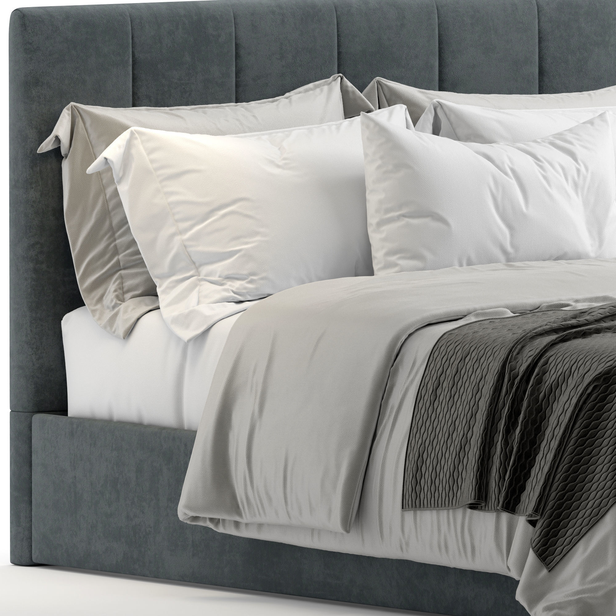 Kennedy Low Bed Headboard 3D model_2