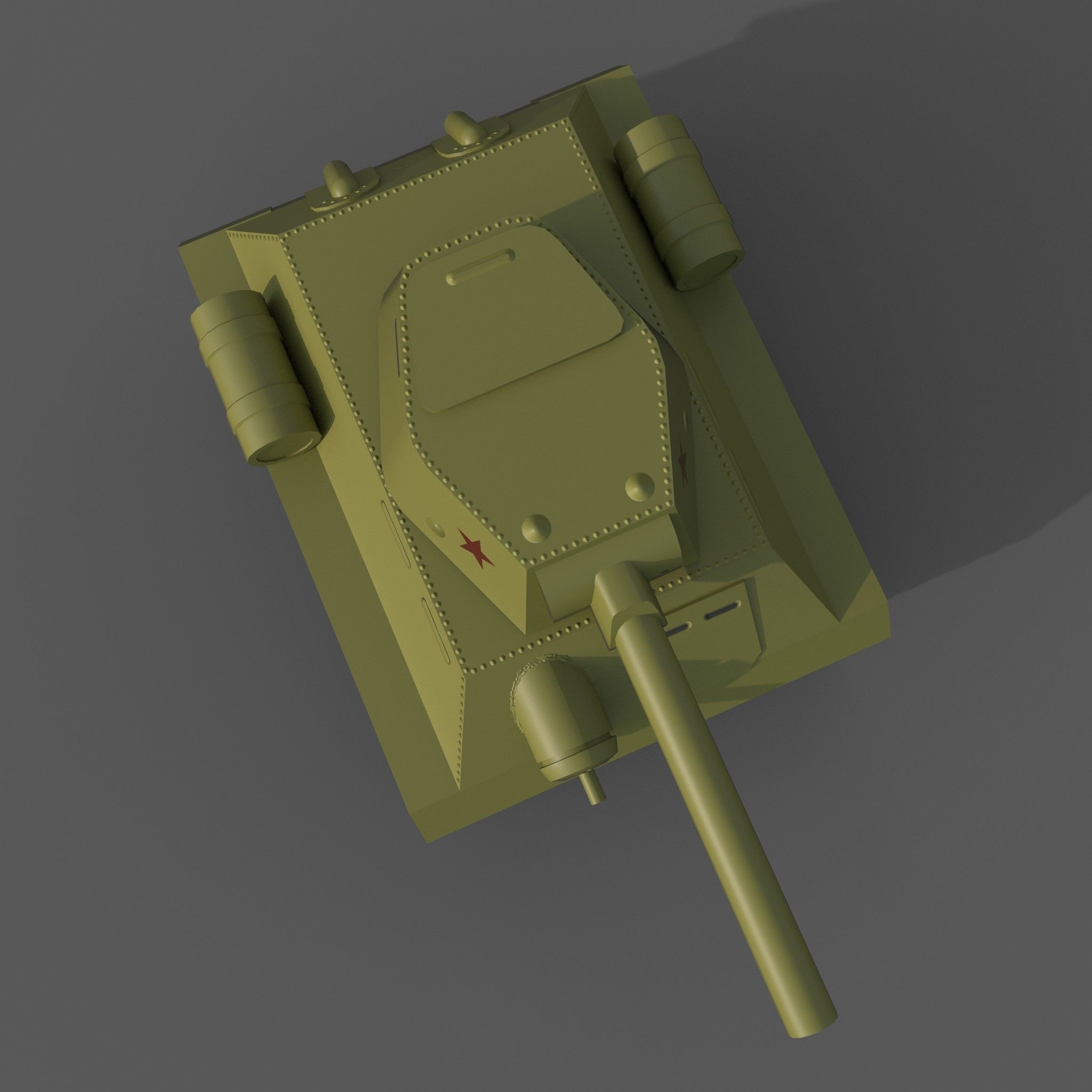 Cartoon T-34 Low-poly 3D model_9