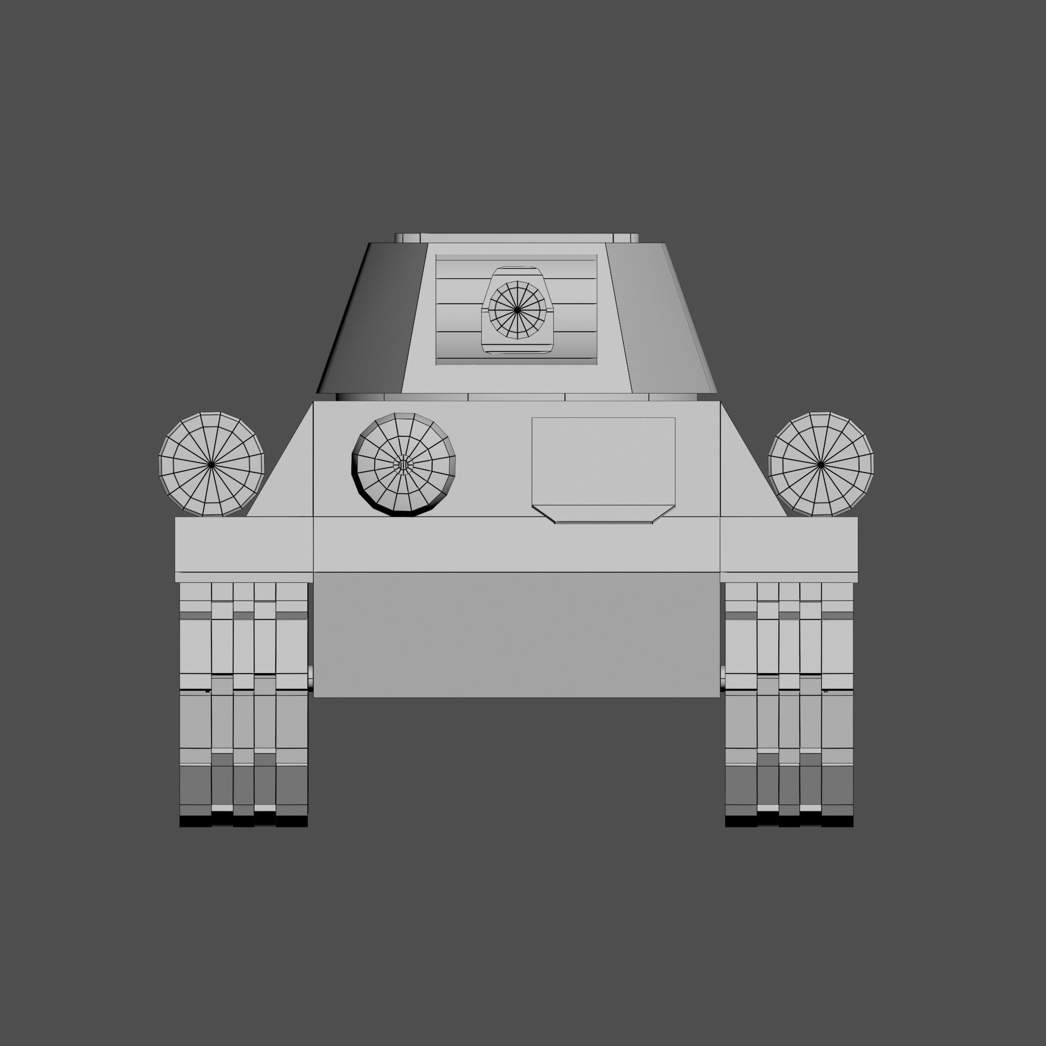 Cartoon T-34 Low-poly 3D model_14