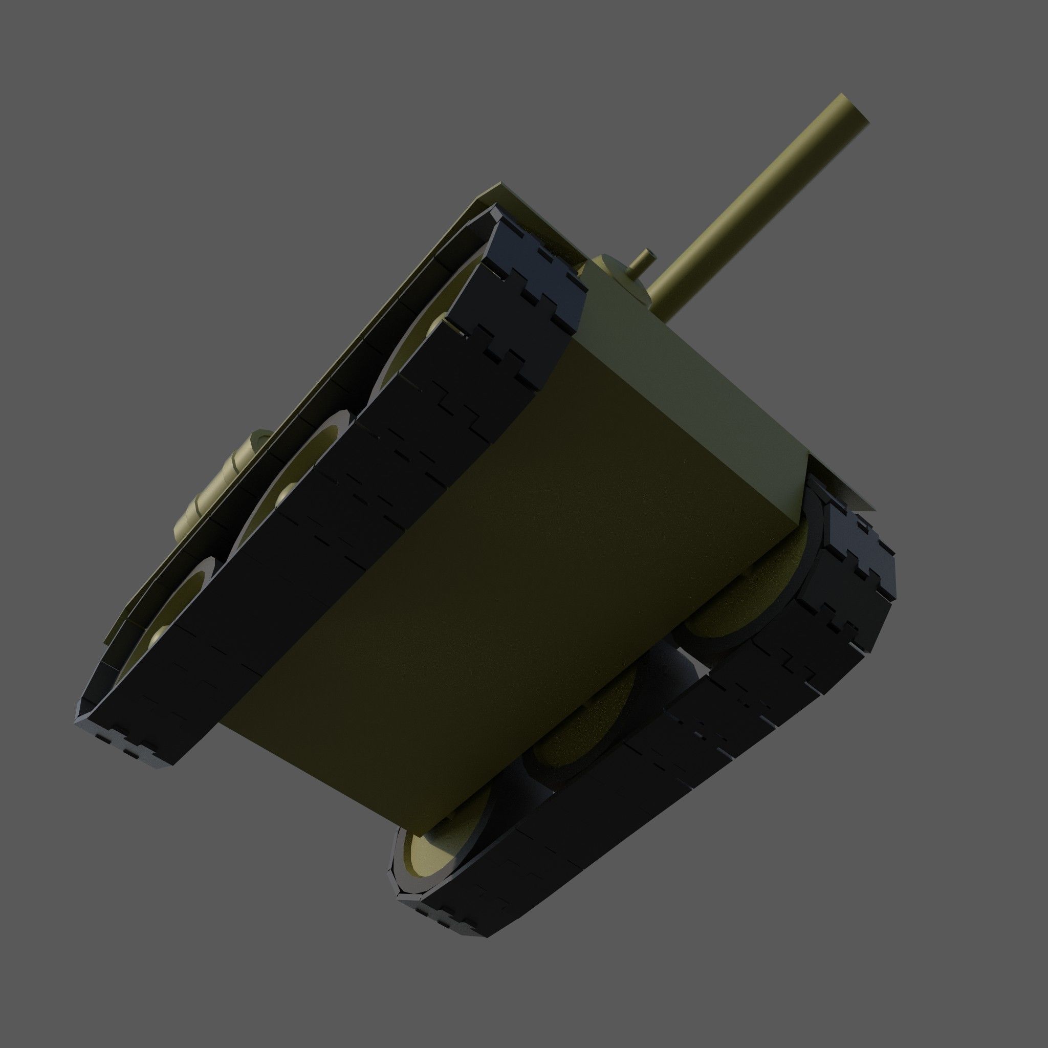 Cartoon T-34 Low-poly 3D model_10