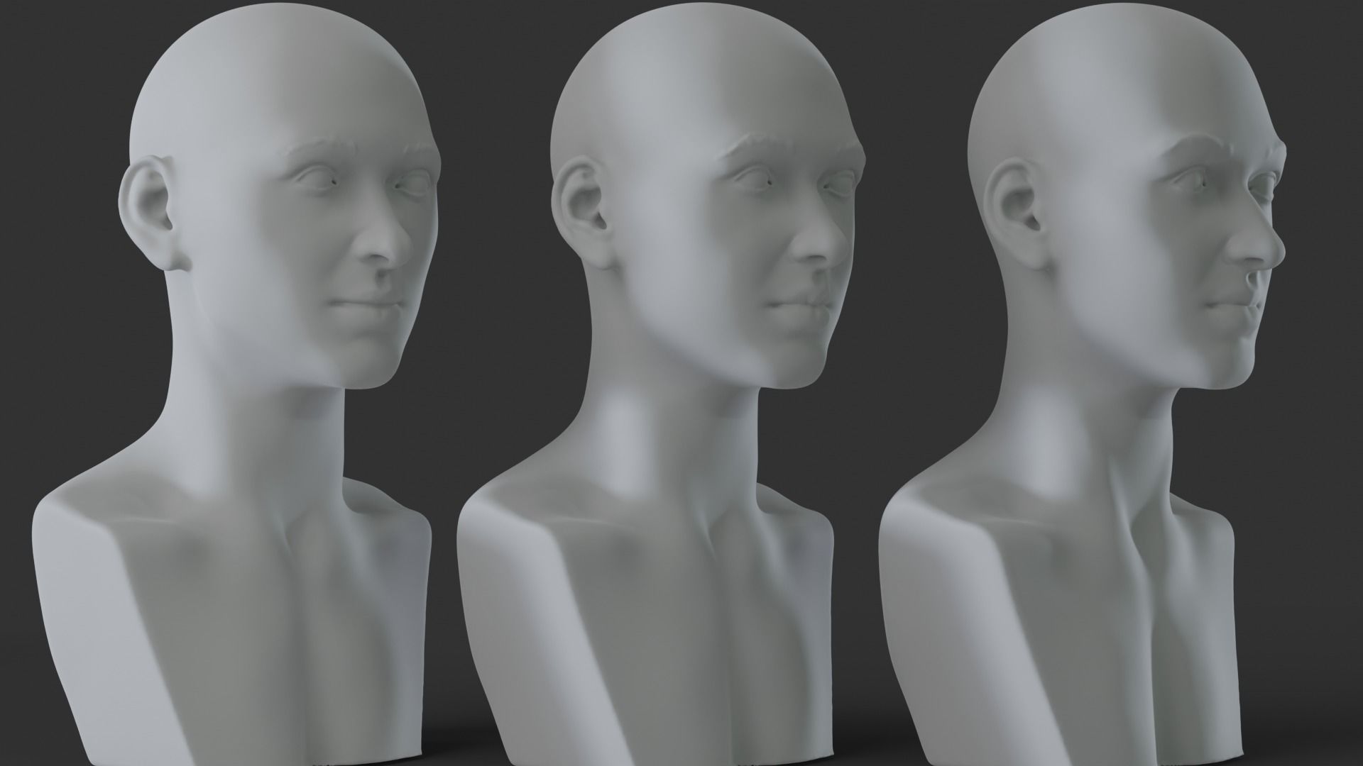 Female Head 3D model_2