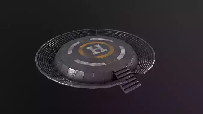 Helipad 3D Model Low-poly 3D model