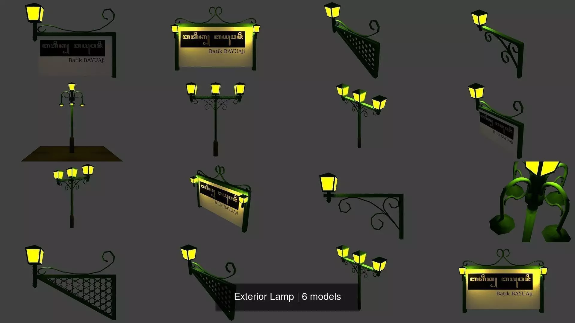 Exterior Lamp 3D Model Collection_0