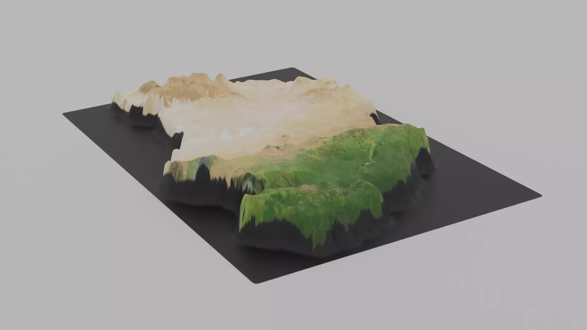 Chad Map Country Low-poly 3D model_0