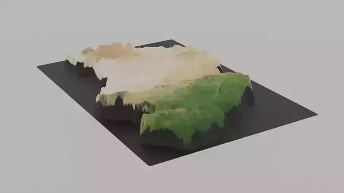 Chad Map Country Low-poly 3D model