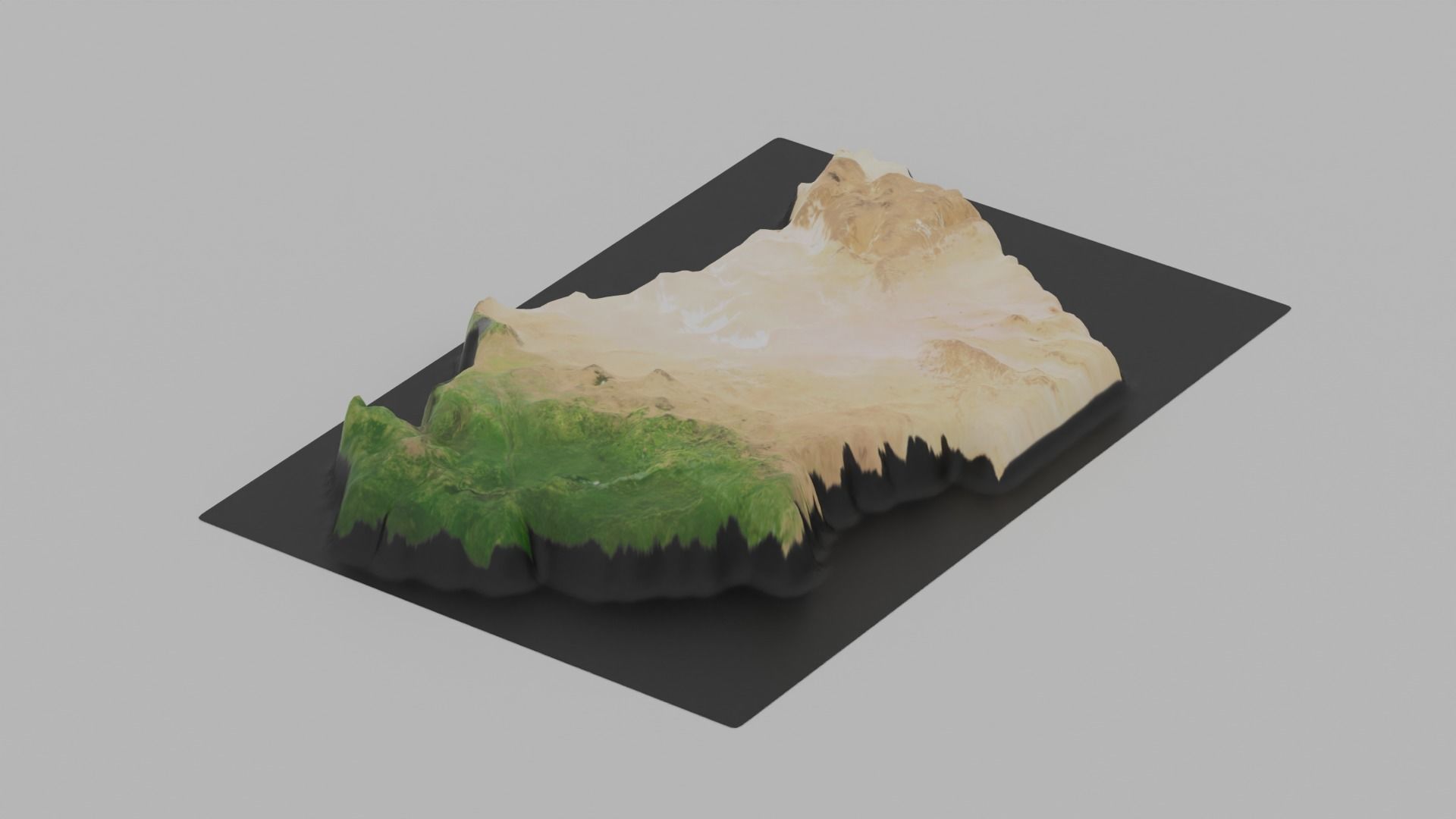 Chad Map Country Low-poly 3D model_1