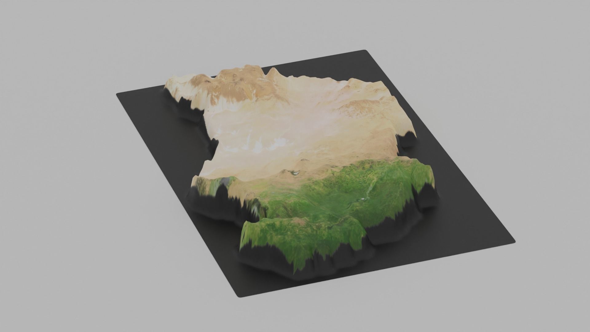 Chad Map Country Low-poly 3D model_4