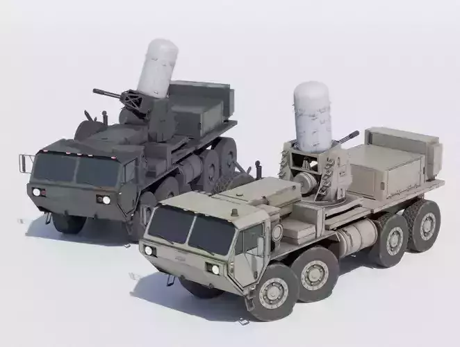 Centurion C-RAM mounted on HEMTT Low-poly 3D model
