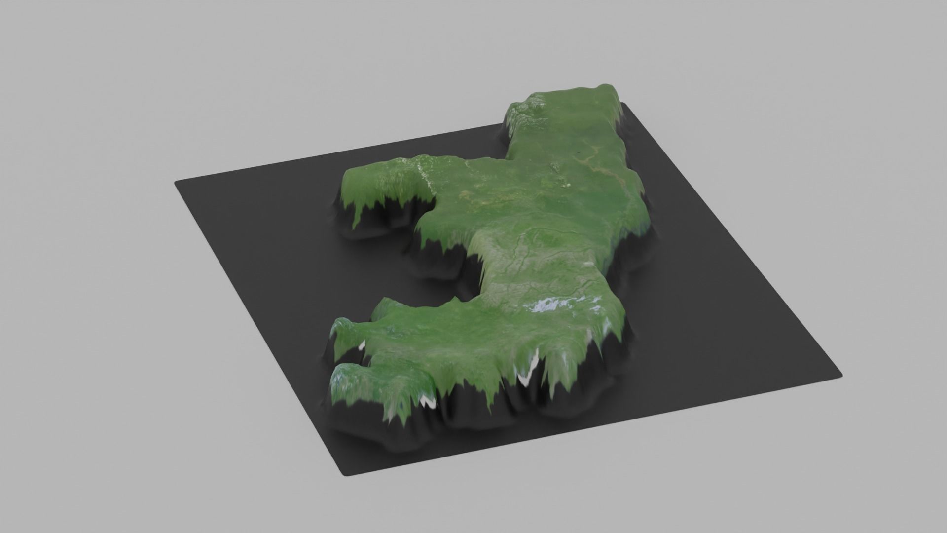 Congo Map Country Low-poly 3D model_4