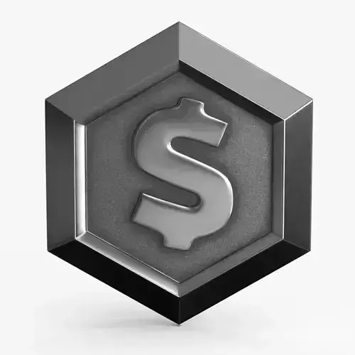 Game Coin Icon Symbol v15 Low-poly 3D model
