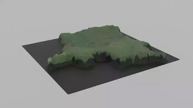 Democratic Republic-of Congo  Low-poly 3D model