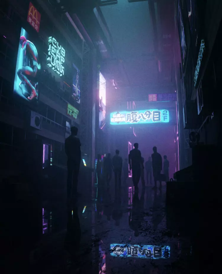 Dark Nights And Neon Lights Low-poly 3D model
