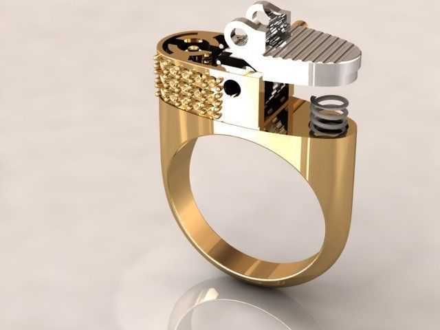 gem ring lighter mode 3D print model_12