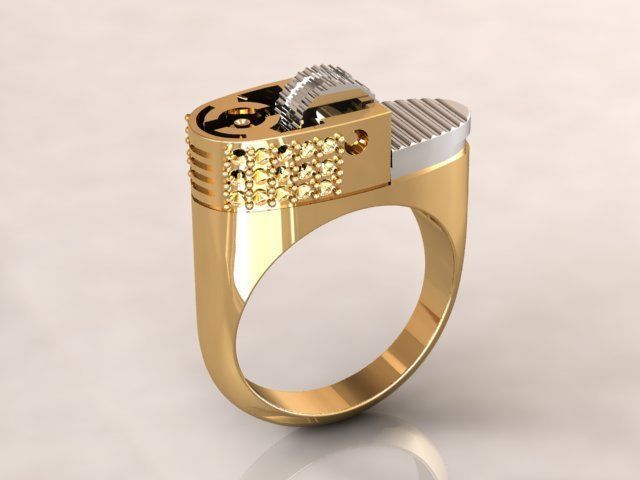 gem ring lighter mode 3D print model_1