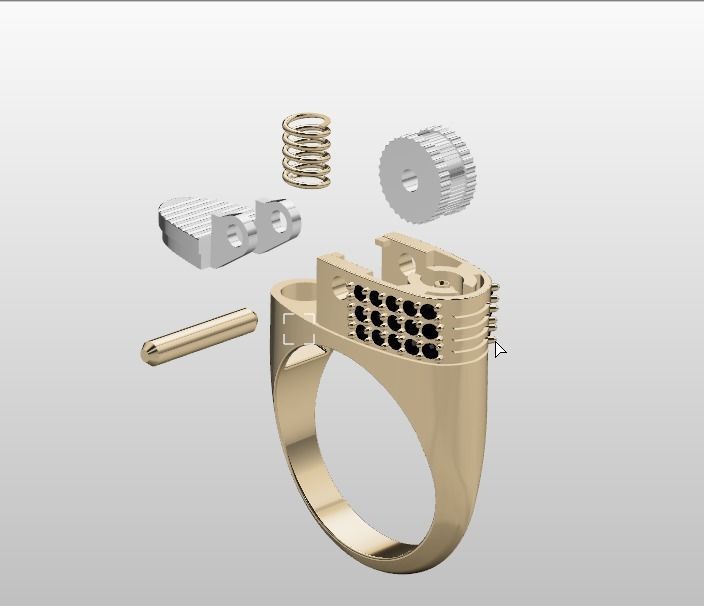 gem ring lighter mode 3D print model_2