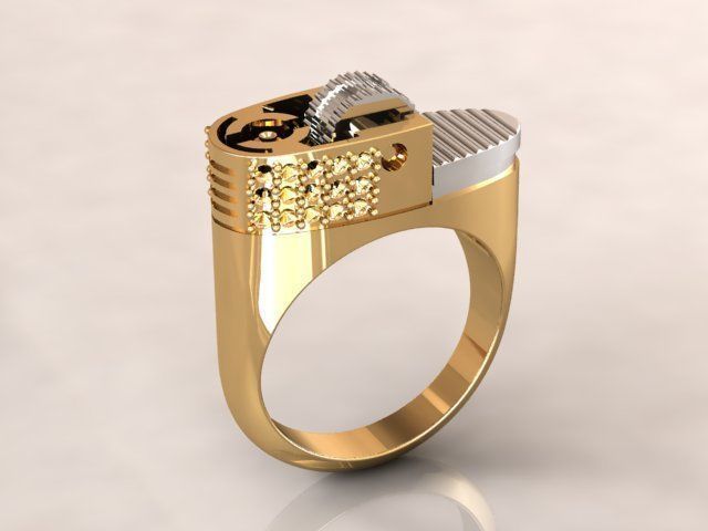 gem ring lighter mode 3D print model_13