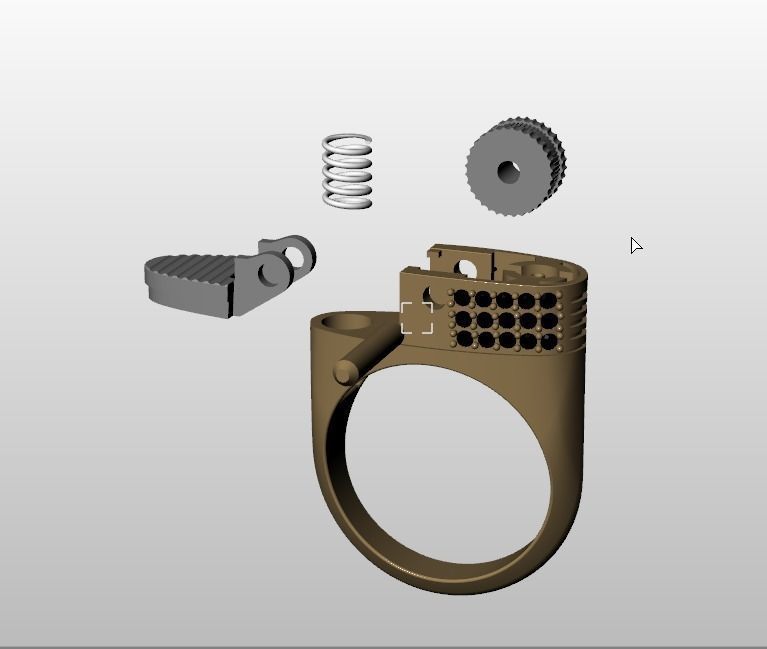 gem ring lighter mode 3D print model_3