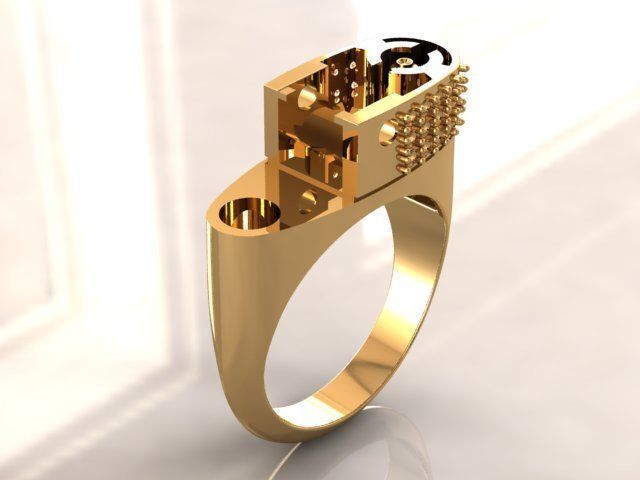 gem ring lighter mode 3D print model_7