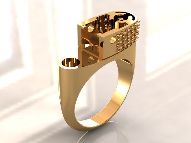 gem ring lighter mode 3D print model_6