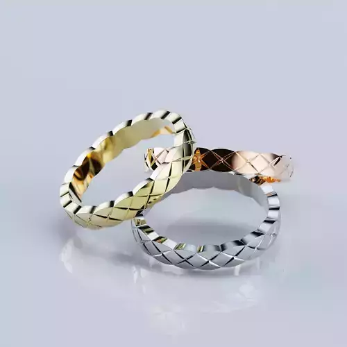 Coco Crush Style Rings Collection All Sizes 3mm version 2 3D print model