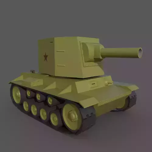 Cartoon KV-2 Low-poly 3D model