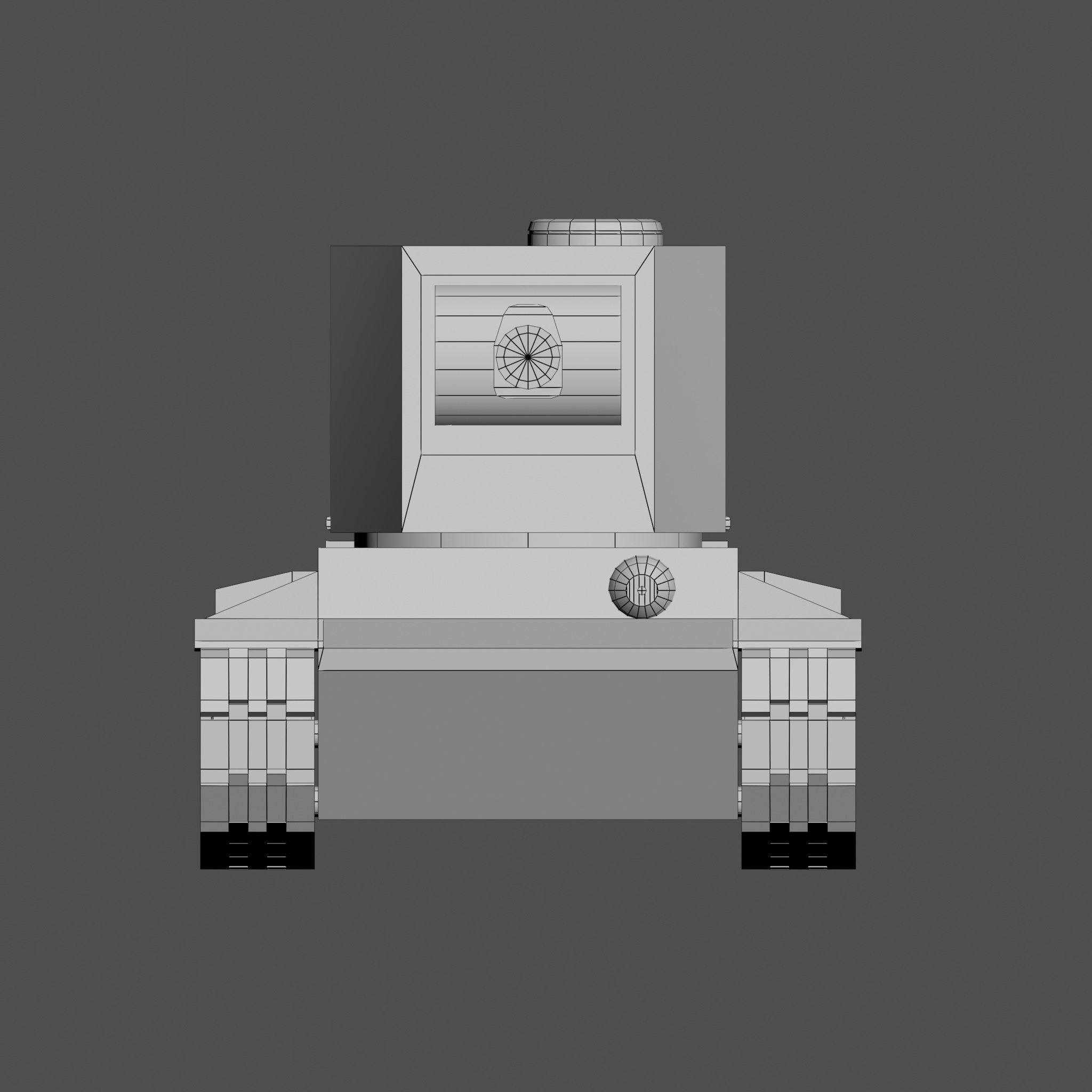 Cartoon KV-2 Low-poly 3D model_15