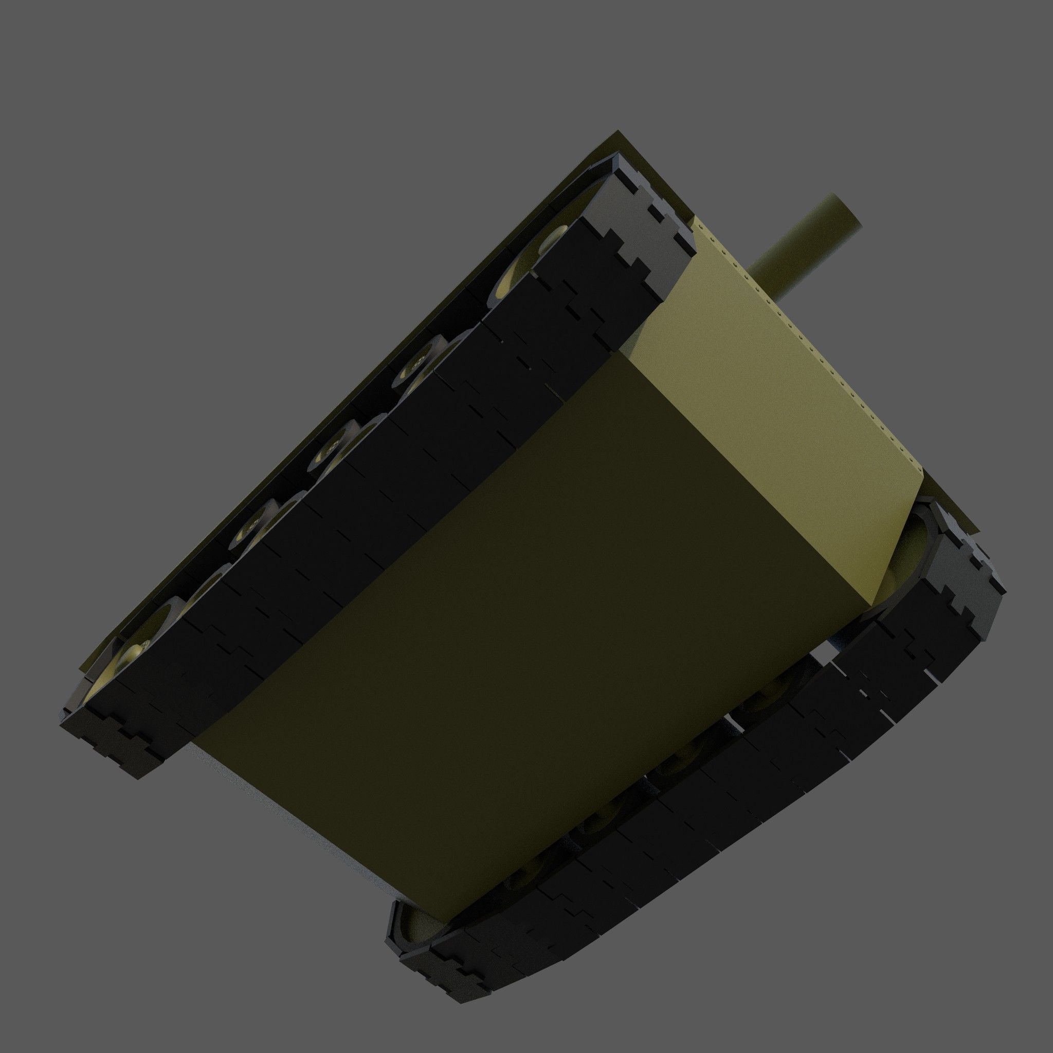 Cartoon KV-2 Low-poly 3D model_10