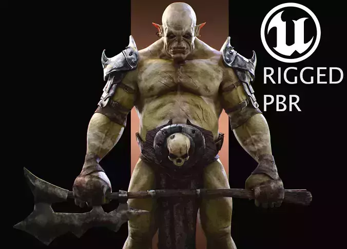Orc Warrior - Game ready Low-poly 3D model