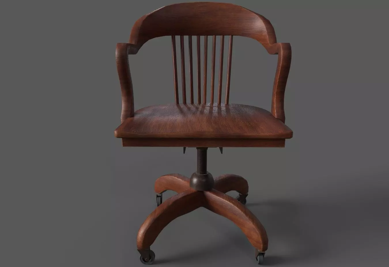 Wood Office Chair c 1940 Low-poly 3D model