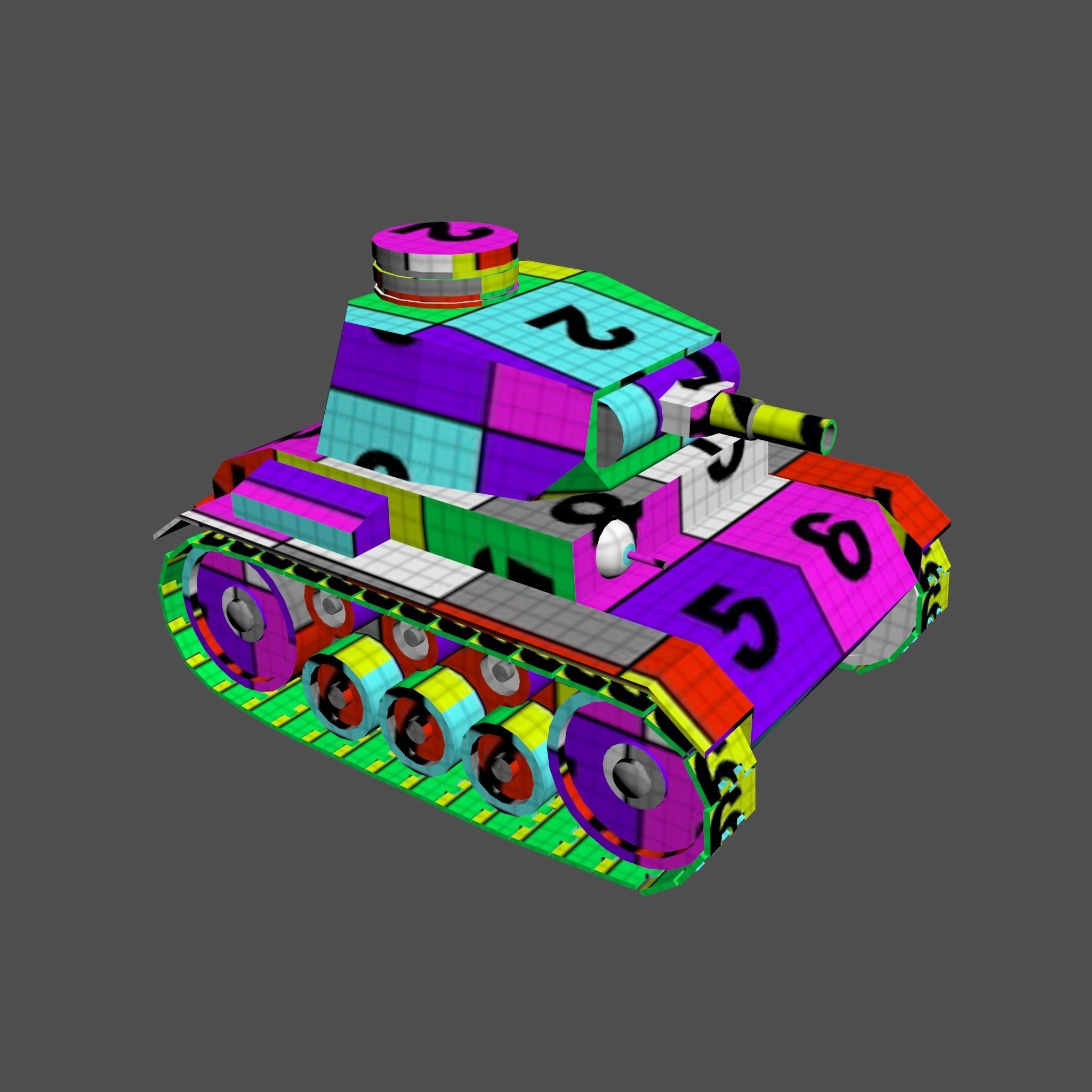 Cartoon Pz  III Low-poly 3D model_17