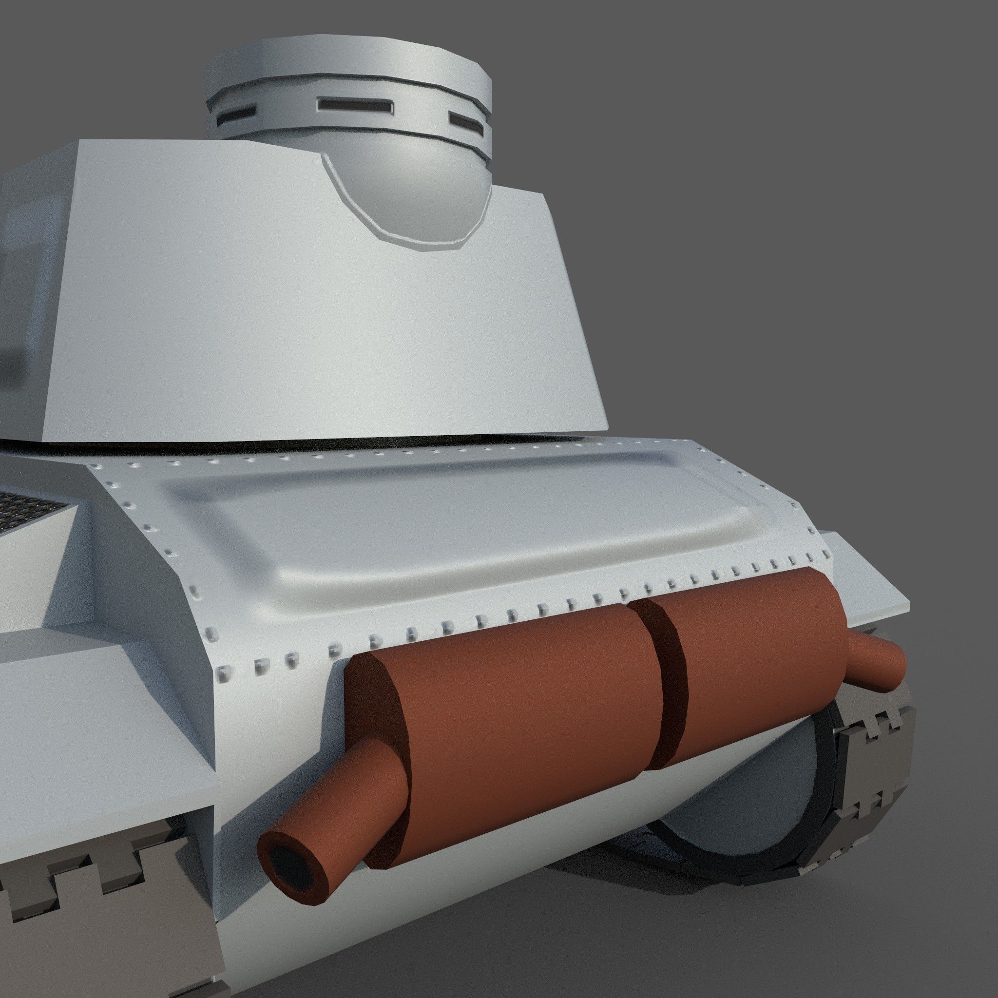 Cartoon Pz  III Low-poly 3D model_12