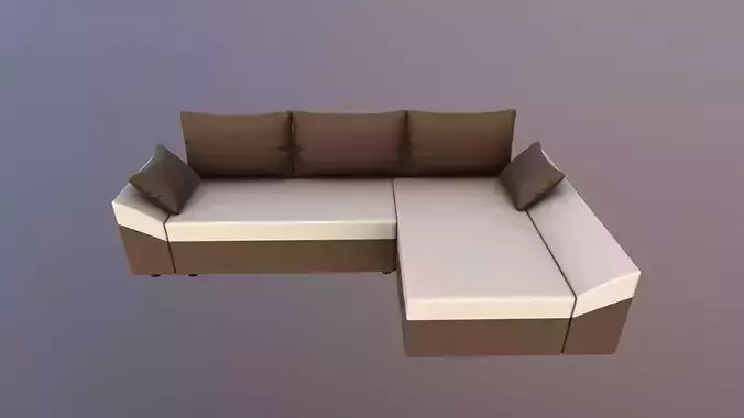 Straight line L Shape 6 Seater Sofa Plain Cushion