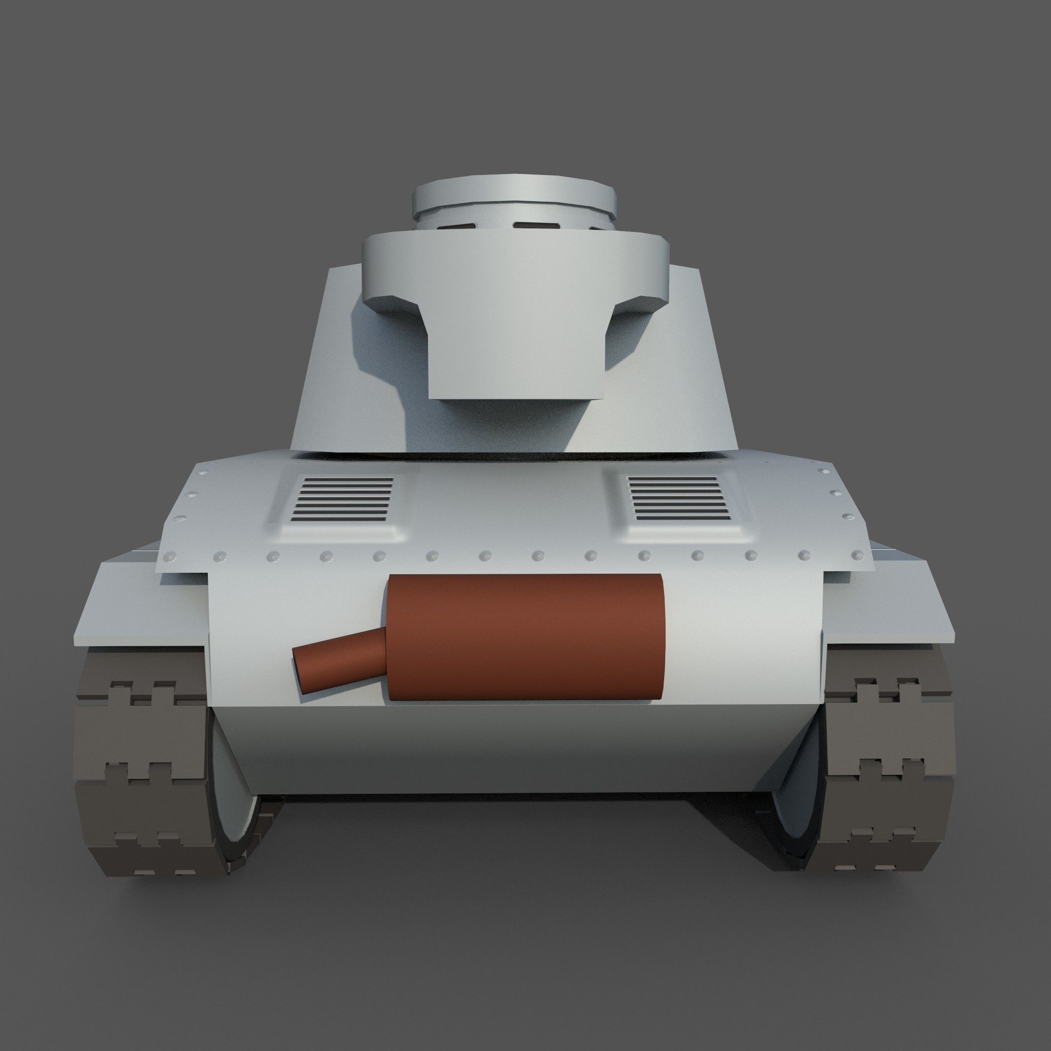 Cartoon Pz IV F2 Low-poly 3D model_8