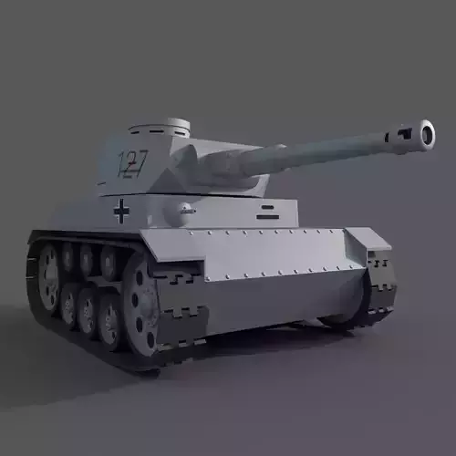 Cartoon Pz IV F2 Low-poly 3D model