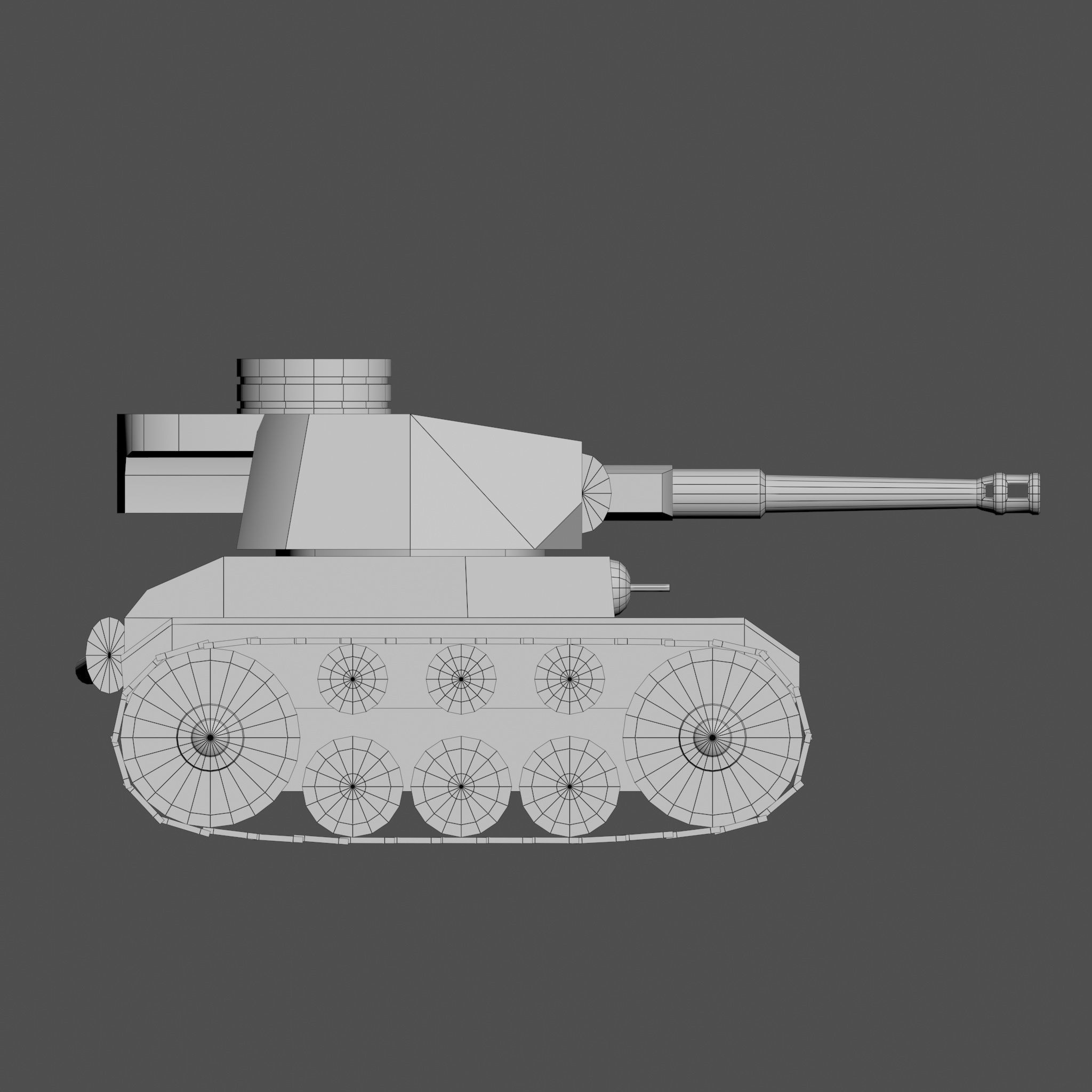 Cartoon Pz IV F2 Low-poly 3D model_15