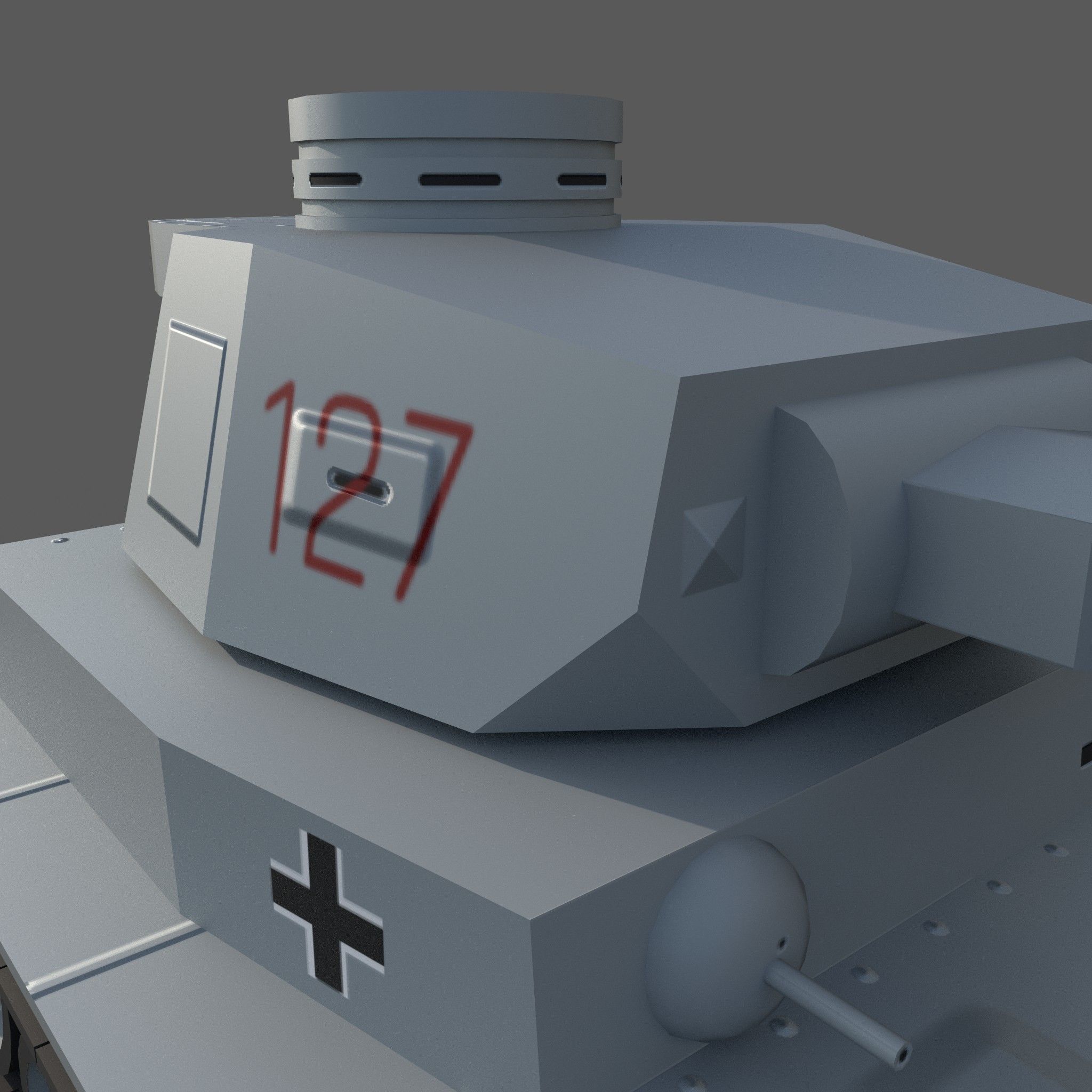 Cartoon Pz IV F2 Low-poly 3D model_12