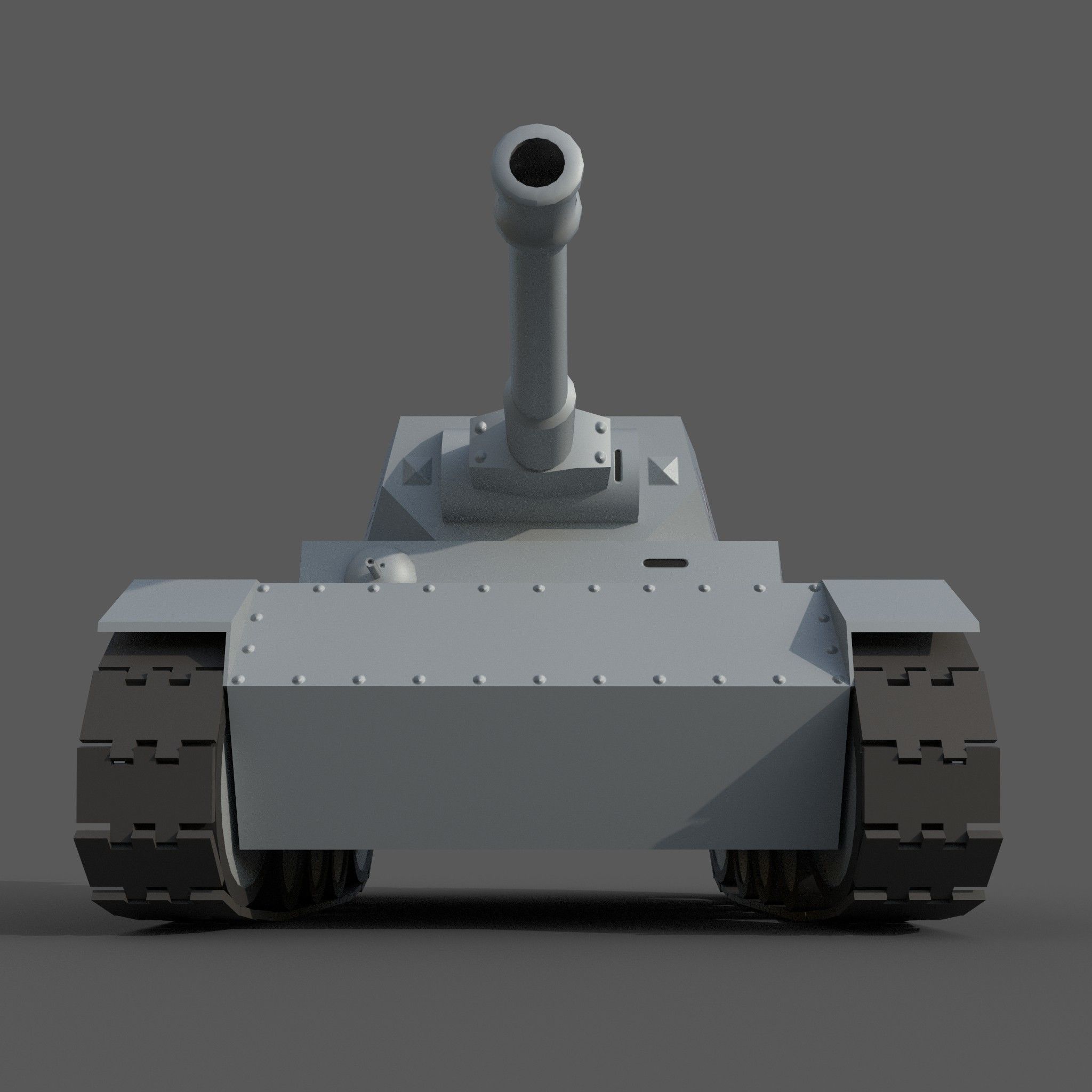Cartoon Pz IV F2 Low-poly 3D model_3