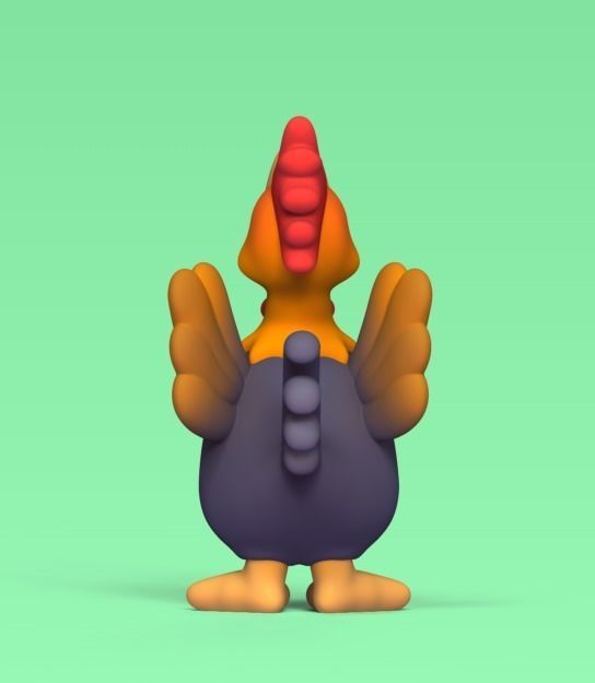 Rooster Crowing 3D print model_3